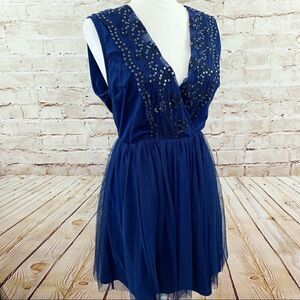 ASOS tulle sequin wrap party dress